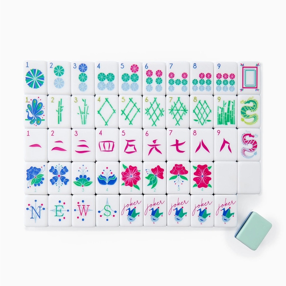 Light Blue Mahjong Tile Set - Picture 2 of 6